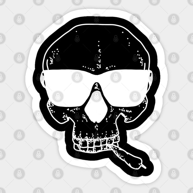 Funny Cool Skull with Glasses Sticker by BuddyandPrecious